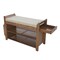 3 Tier Bamboo Brown Shoe Rack Bench Storage Organizer Shelf Entryway Hallway